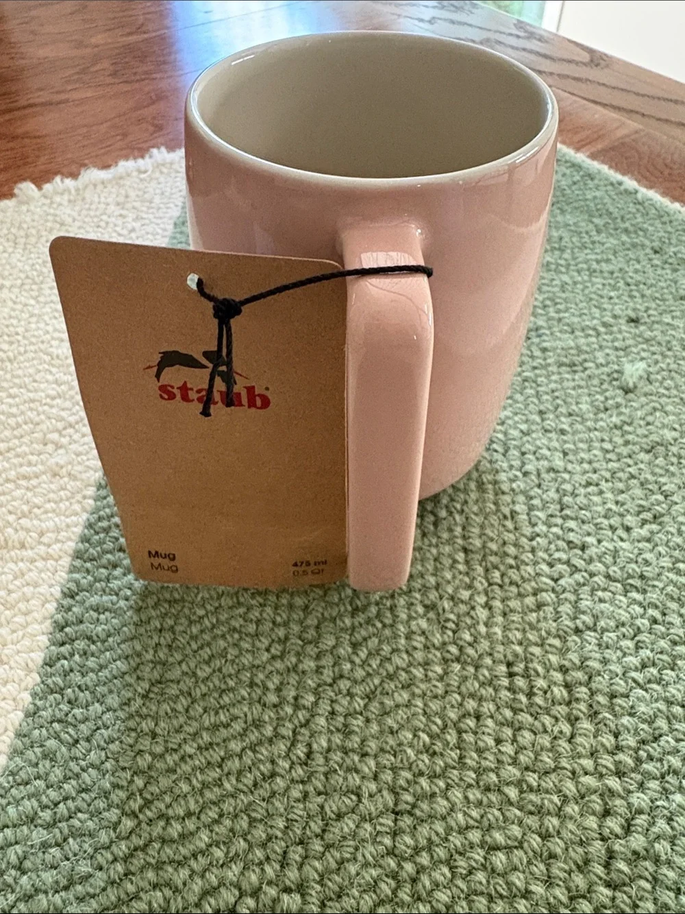 Staub Light Pink 16oz Ceramic Mug with Handle